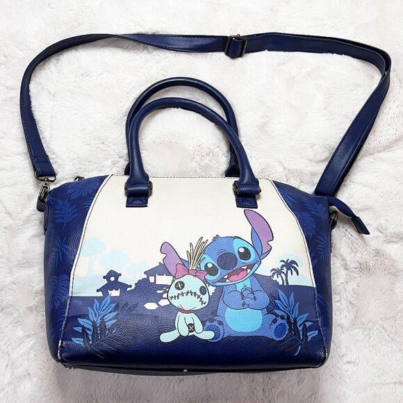 Loungefly Disney Lilo And Stitch Dark Blue Satchel Bag - Picture 1 of 16